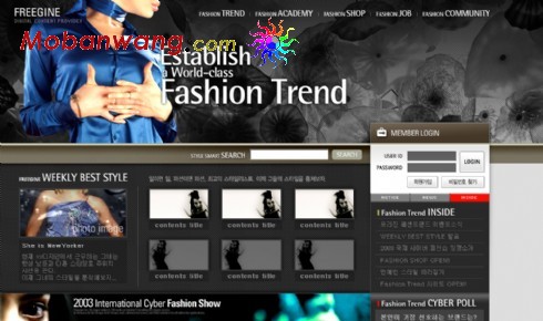 Fashion show web page templates